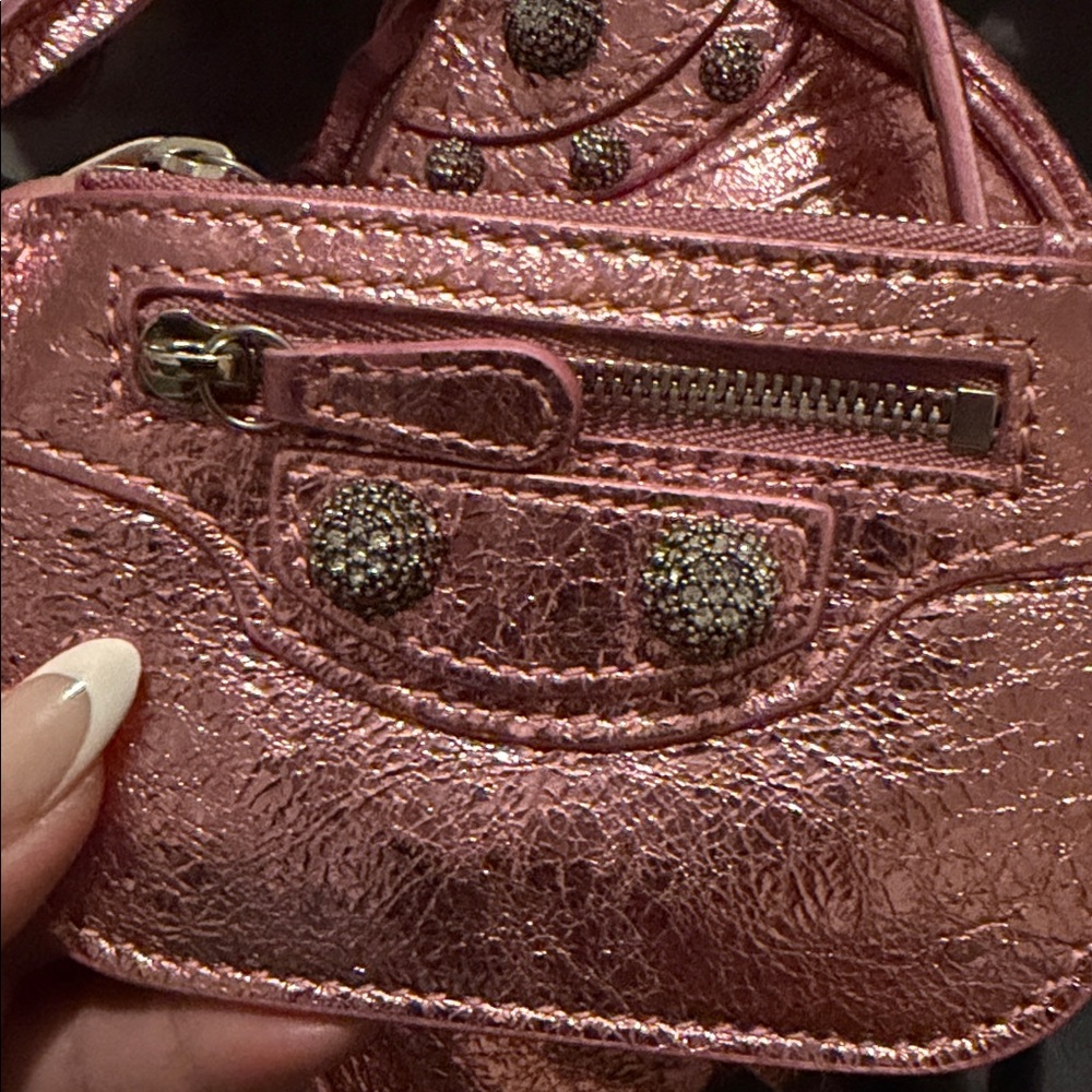Balenciaga Pink Le Cagole Xs Shoulder Bag Metallized With Rhinestones - Picture 4 of 15